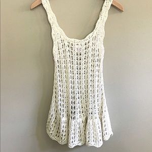 Candies Sleeveless Knit Sweater Top Ivory Size Small Spring Summer Tank Top